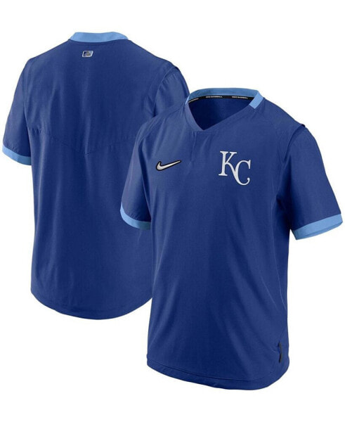 Men's Royal and Light Blue Kansas City Royals Authentic Collection Short Sleeve Hot Pullover Jacket