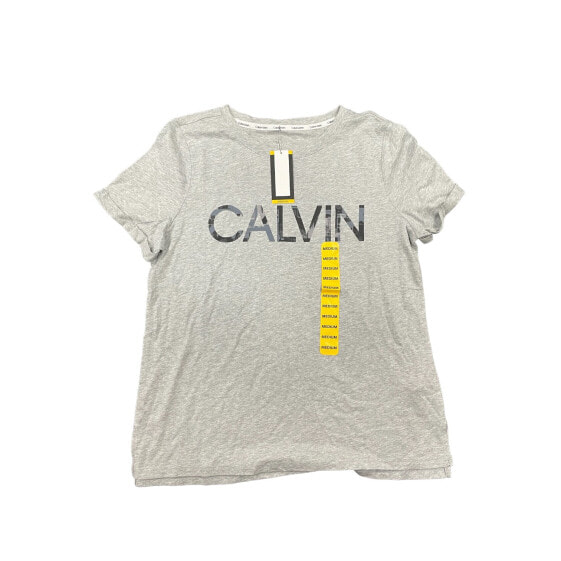 Calvin Klein Women's Soft Crew Neck Rolled Sleeve Graphic Logo T-shirt