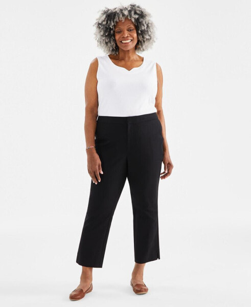 Plus Size Mid-Rise Straight Leg Pants, Created for Macy's