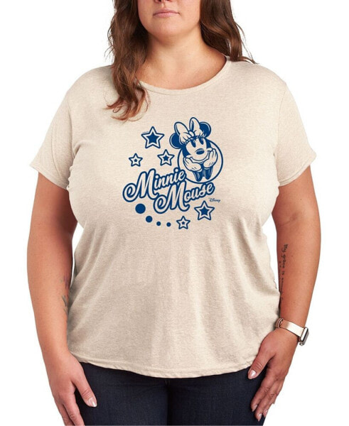 Trendy Plus Size Disney Minnie Mouse Stars Graphic T-shirt
