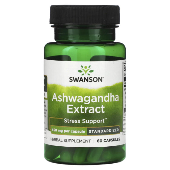 Ashwagandha Extract, Standardized, 450 mg, 60 Capsules