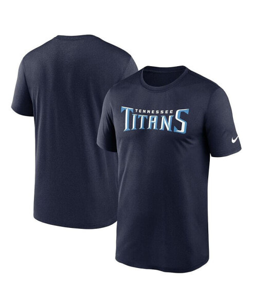 Men's Navy Tennessee Titans Primetime Legend Wordmark Performance T-Shirt