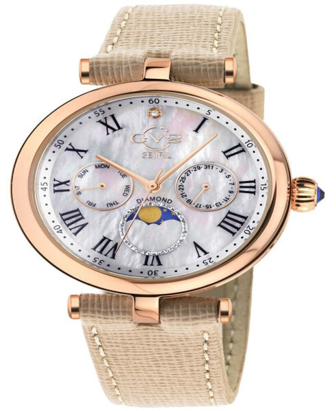 Часы Gevril Florence Quartz 36mm Tan Leather