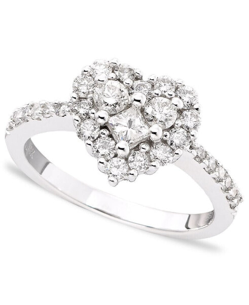 Classique by EFFY® Diamond Heart Ring (9/10 ct. t.w.) in 14k White Gold