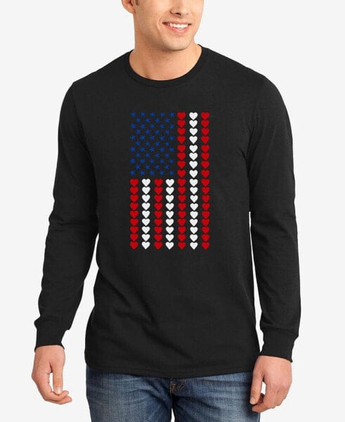 Heart Flag - Men's Word Art Long Sleeve T-Shirt