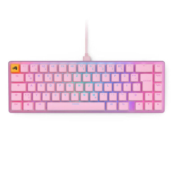 Glorious GMMK 2 Compact Tastatur - Fox Switches, DE-Layout, pink