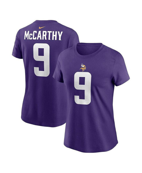 Women's J.J. McCarthy Purple Minnesota Vikings 2024 NFL Draft First Round Pick Name Number T-Shirt