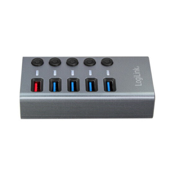 LogiLink UA0386 - USB 3.2 Gen 1 (3.1 Gen 1) Type-B - USB 3.2 Gen 1 (3.1 Gen 1) Type-A - 5000 Mbit/s - Grey - Aluminium - 60 W