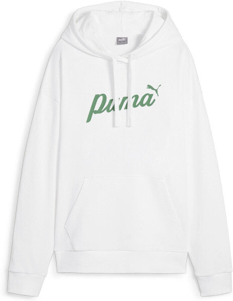 PUMA Women's White HOODIE Women's Sweatshirt White Blossom Script Hoodie Tr