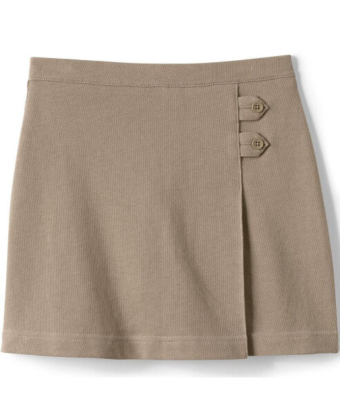 Big Girls School Uniform Knit Skort Above the Knee