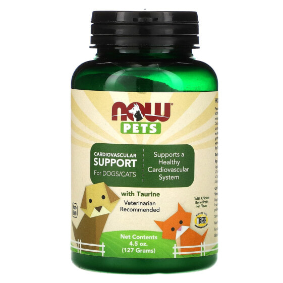 Витамины и добавки NOW Cardiovascular Support для собак/кошек, 4.5 унций (127 г)