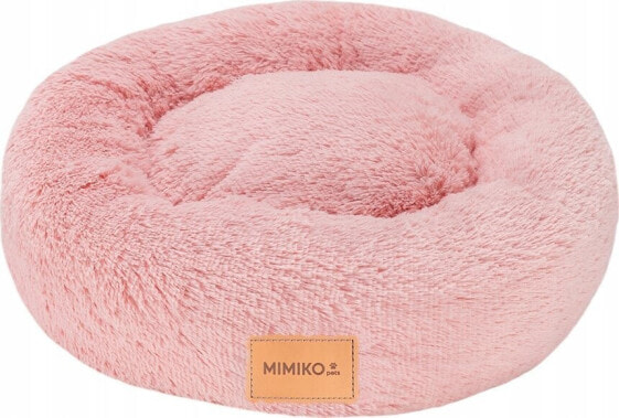 Mimikoko MIMIKO Pets Legowisko Shaggy okrągłe M 45cm różowe