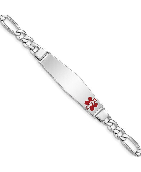 Sterling Silver Rhodium-plated Medical ID Figaro Link Bracelet