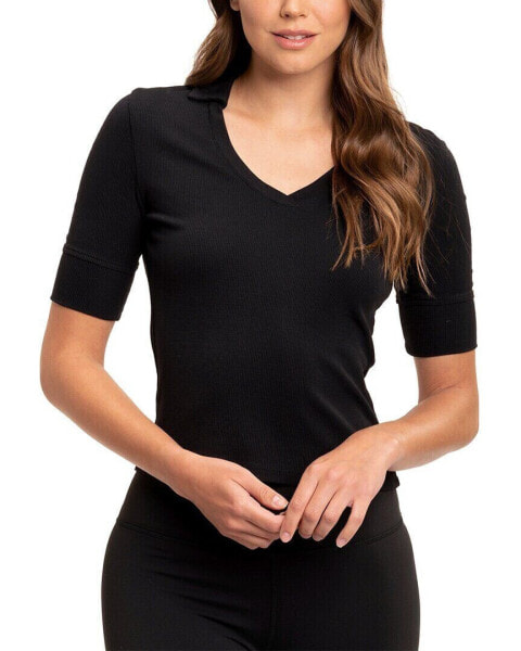 Threads 4 Thought Aubrey Feather Rib Collar V-Neck Top Women's Xs