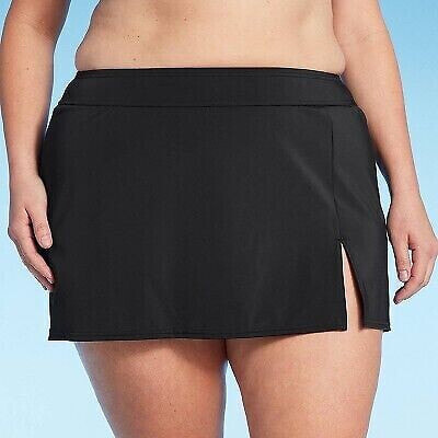 Lands' End Women's UPF 50 Tummy Control Swim Skirt - Black 1X