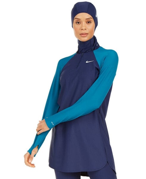 Colorblocked Long-Sleeve Swim Tunic