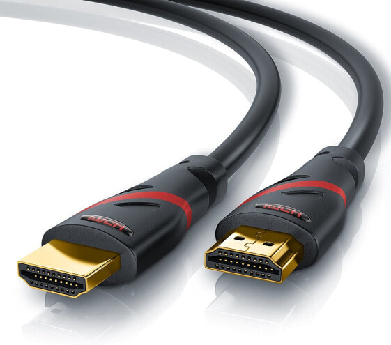 CSL- Ultra HD 4K HDMI Cable White/Red/Black V2 Black