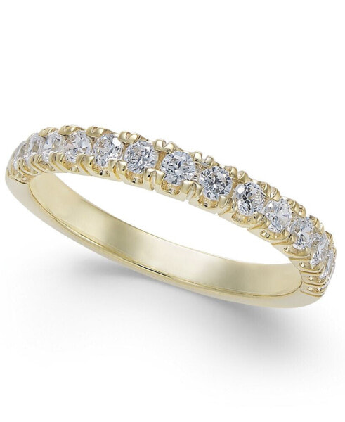 Pave Diamond Band Ring in 14k Gold, Rose Gold or White Gold (1/2 ct. t.w.)