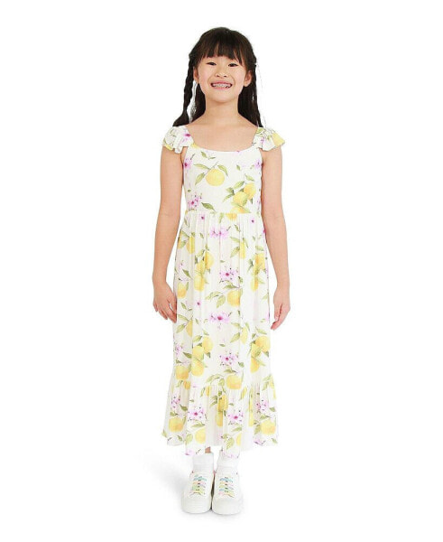 Little Girls Sunset Sakura Maxi Dress