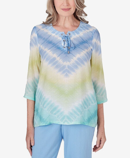 Women's Hyannisport Tie Dye Chevron Tunic Crew Neck Top