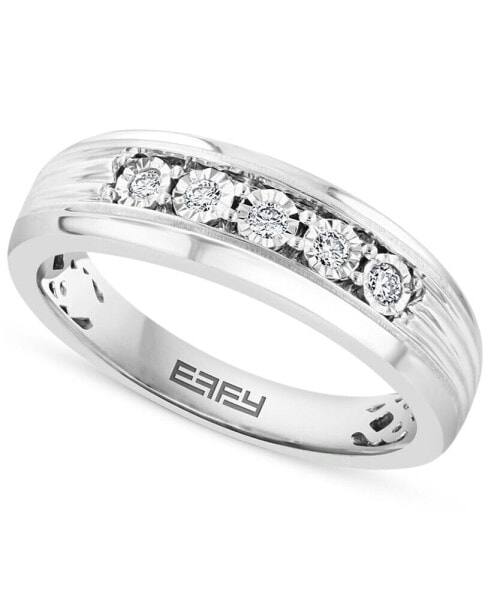 EFFY® Men's Diamond Ring (1/6 ct. t.w.) in Sterling Silver (Also available 14k Gold-Plated Sterling Silver)