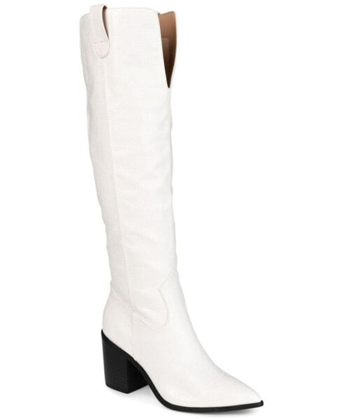 Women's Therese Extra Wide Calf Block Heel Knee High Dress Boots