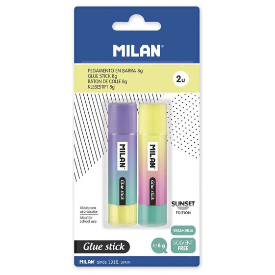 MILAN Blister Pack 2 Glue Sticks 8 Gr Sunset
