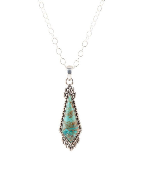 Anemone Genuine Turquoise Diamond Shaped Necklace