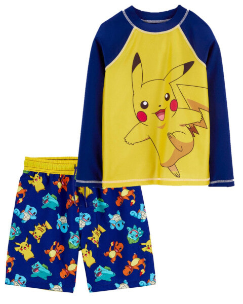 Kid Pikachu Pokémon Rashguard & Swim Trunks Set 12