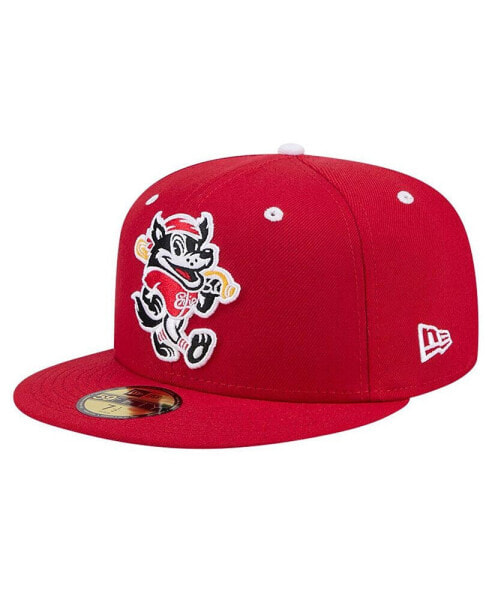 Men's Red Erie SeaWolves Theme Night Fauxback 59FIFTY Fitted Hat