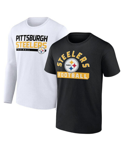 Men's Black, White Pittsburgh Steelers Two-Pack 2023 Schedule T-shirt Combo Set