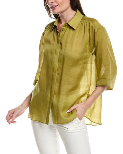 Lafayette 148 New York Cuffed Sleeve Blouse Women's S