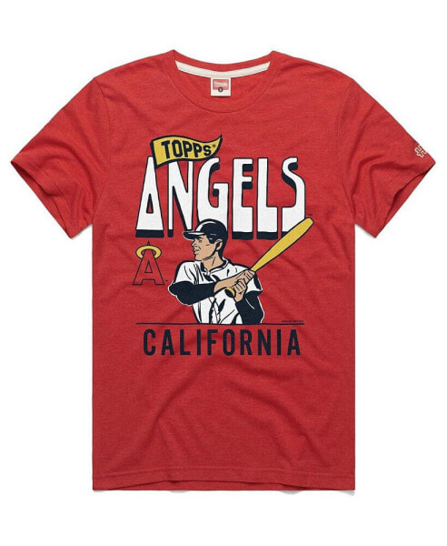 Men's x Topps Red Los Angeles Angels Tri-Blend T-shirt