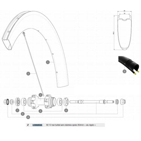 MAVIC Ellipse Pro Carbon UST Rear Spokes 12 units