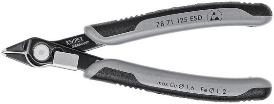 KNIPEX 78 71 125 ESD - Diagonal pliers - Stainless steel - Steel - Plastic - Black - Grey - 125 mm - 57 g
