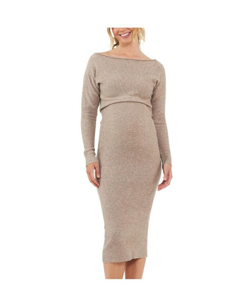 Maternity Tobie Off Shoulder Knit Dress