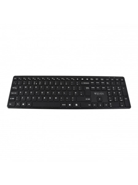 V7 Bluetooth Keyboard KW550UKBT 2.4GHZ Dual Mode - English QWERTY - Black - Full-size (100%) - USB + Bluetooth - QWERTY - Black