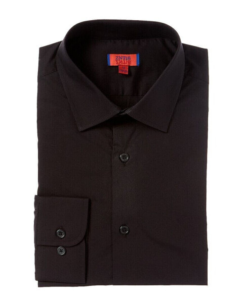 Zanetti Dress Shirt Men's Black 17.5 34/35