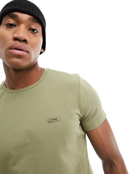 Calvin Klein stretch slim fit t-shirt in delta green