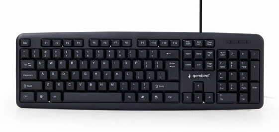 Gembird KB-U-103-RU - Full-size (100%) - USB - Membrane - QWERTY - Black