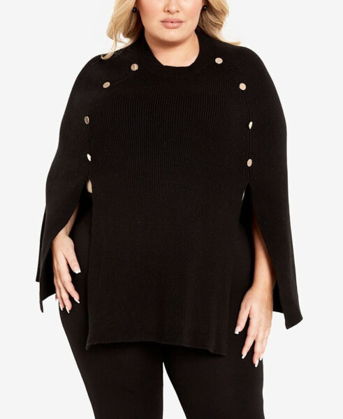 Plus Size Olivia Button Cape Jacket