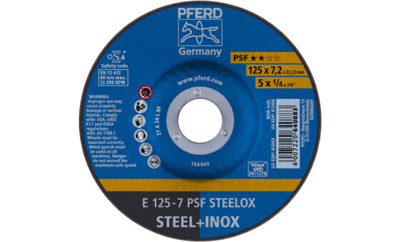 PFERD 62012640 Psf Steelox Schruppscheibe gekröpft 125 mm 22.23 10 St.