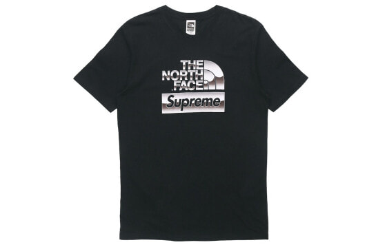 Футболка Supreme SS18 x The North Face Metallic Logo T-Shirt Black LogoT SUP-SS18-141