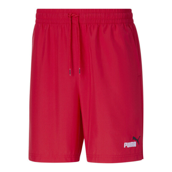 Puma Essentials Embroidery Woven 7 Inch Shorts Mens Red Casual Athletic Bottoms