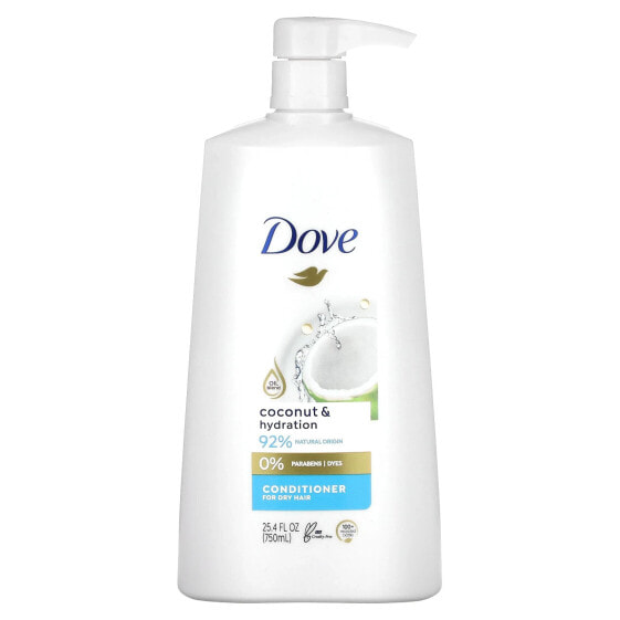 Dove, Кондиционер, для сухих волос, кокос и увлажнение, 750 мл (25,4 жидк. Унции)
