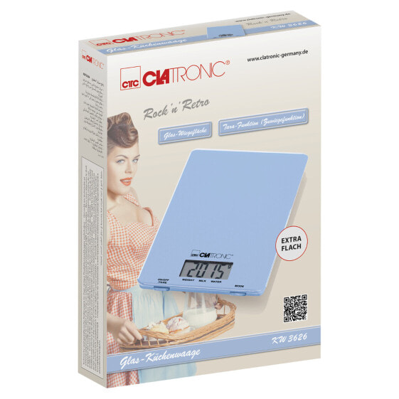 Clatronic KW 3626 - Electronic kitchen scale - 5 kg - 1 g - Blue - Rectangle - fl oz - g - lb oz - ml