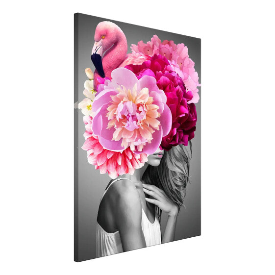 Wandbild Flamingo Girl