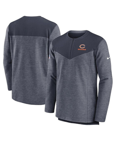 Men's Navy Chicago Bears Sideline Lockup Performance Quarter-zip Jacket