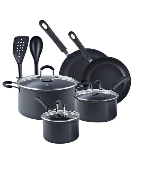 10-Piece Nonstick Professional Hard Anodized Cookware Sets, Black