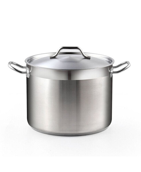 Stockpots Stainless Steel, 8 Quart Professional Grade Stock Pot with Lid, Silver